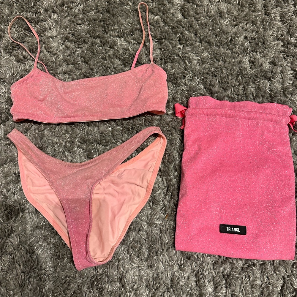 Triangl Pink Bikini Set with Bag
